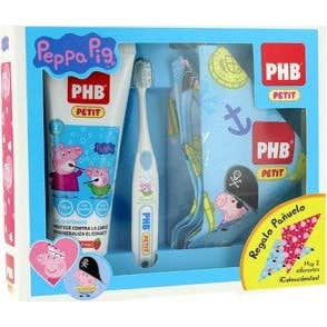 PHB Pack Peppa Pig cepillo dental + Gel dentífrico 75 ml + pañuelo de regalo