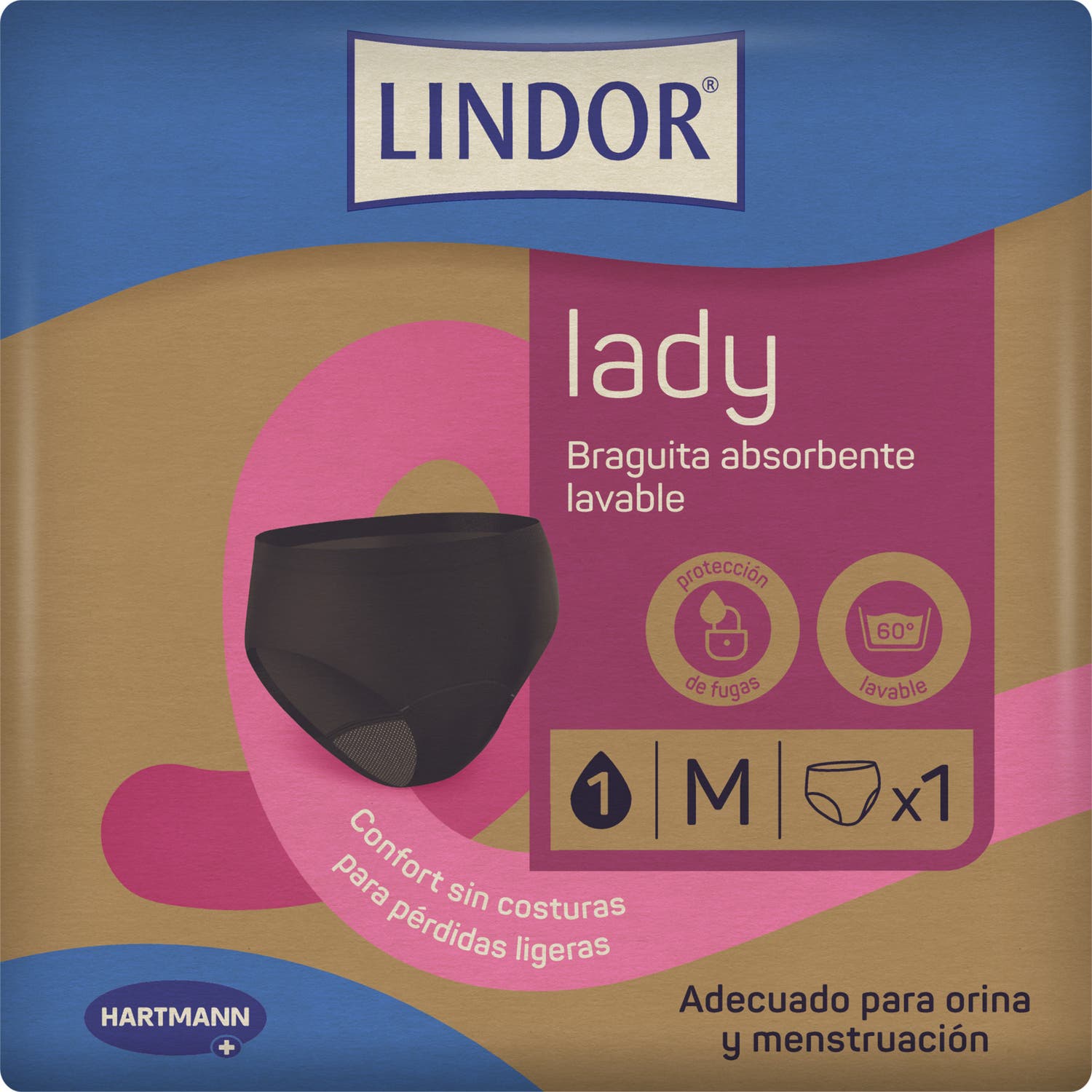 Lindor Lady Braguita Absorvente Menstruación e Incontinencia TM 1ud