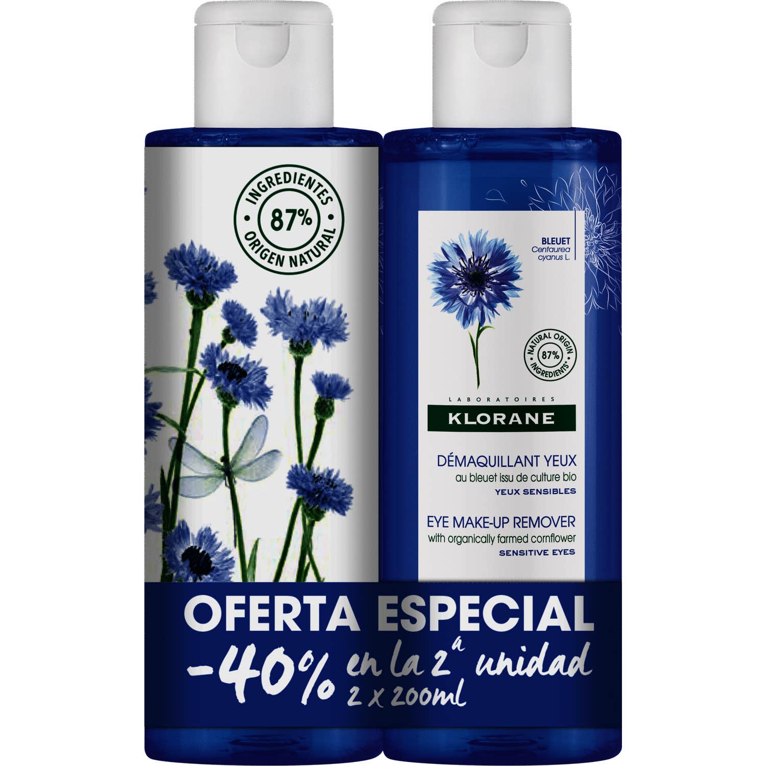 Klorane Duo Desmaquillante Ojos Aciano 2x200ml