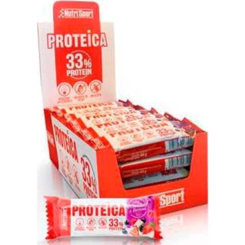 Nutrisport Protein Bar White Choco Red Berries Bio 24 uds