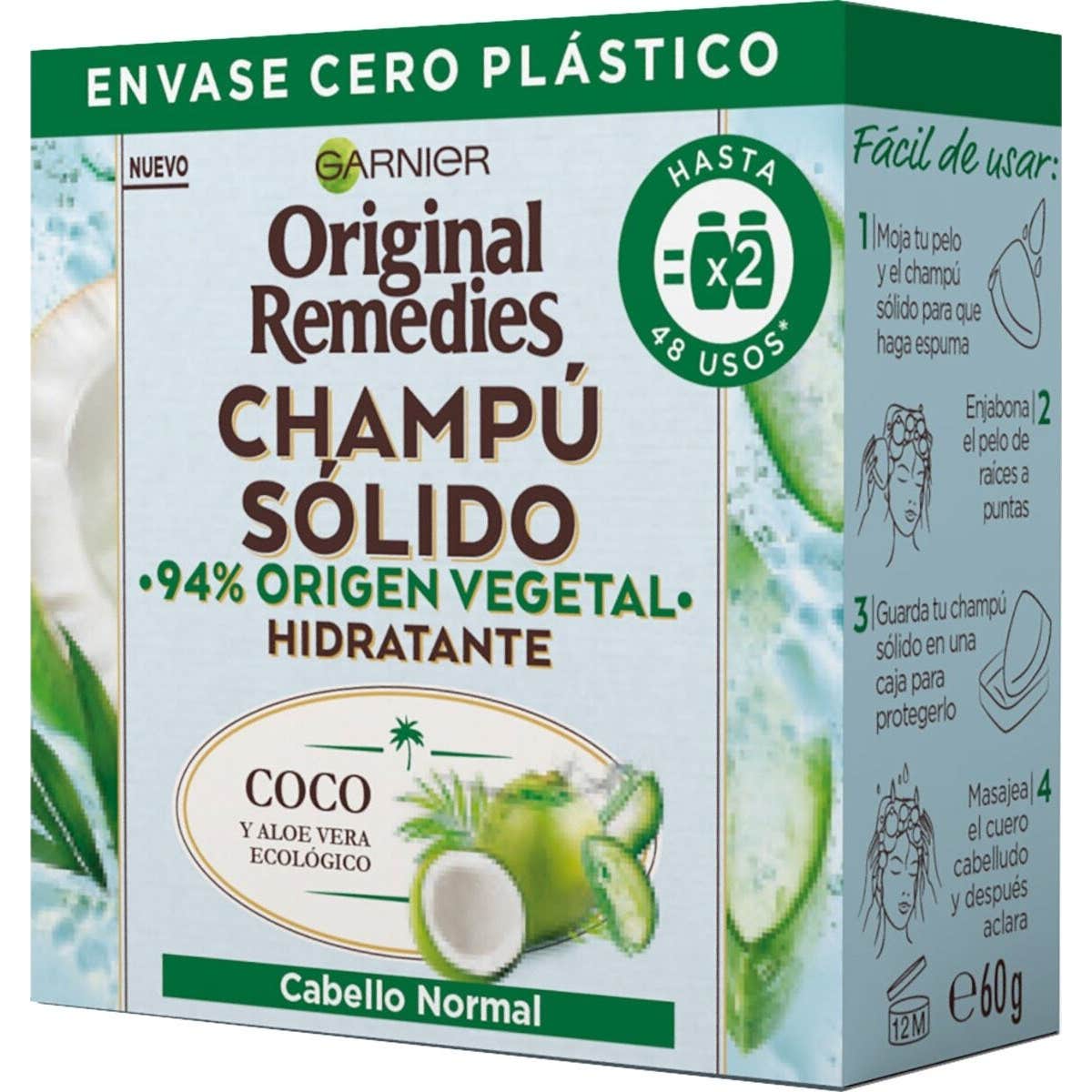 Garnier Original Remedies Champú Sólido Hidratante de Coco 60g
