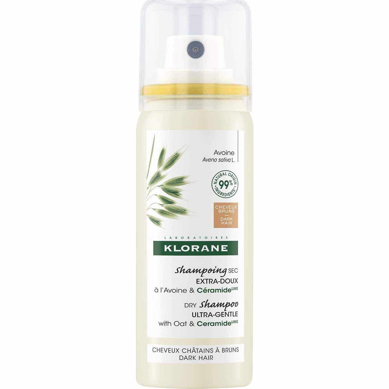 Klorane Champú Seco Extra Suave con Avena y Ceramida con Color Castaño 50ml