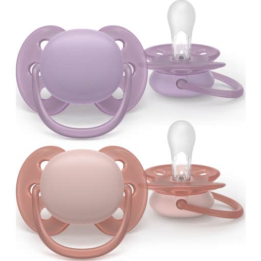 Philips Avent Ultra Soft Chupete Eco 6-18M Lila Rosa 2uds