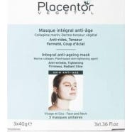 Placentor Vgtal Integral Antienvejecimiento Mascarilla Facial y Cervical 3 Bolsitas 40 g