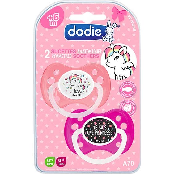 Dodie Chupete Anatómico Silicona girly +6 M Nº70 2 uds