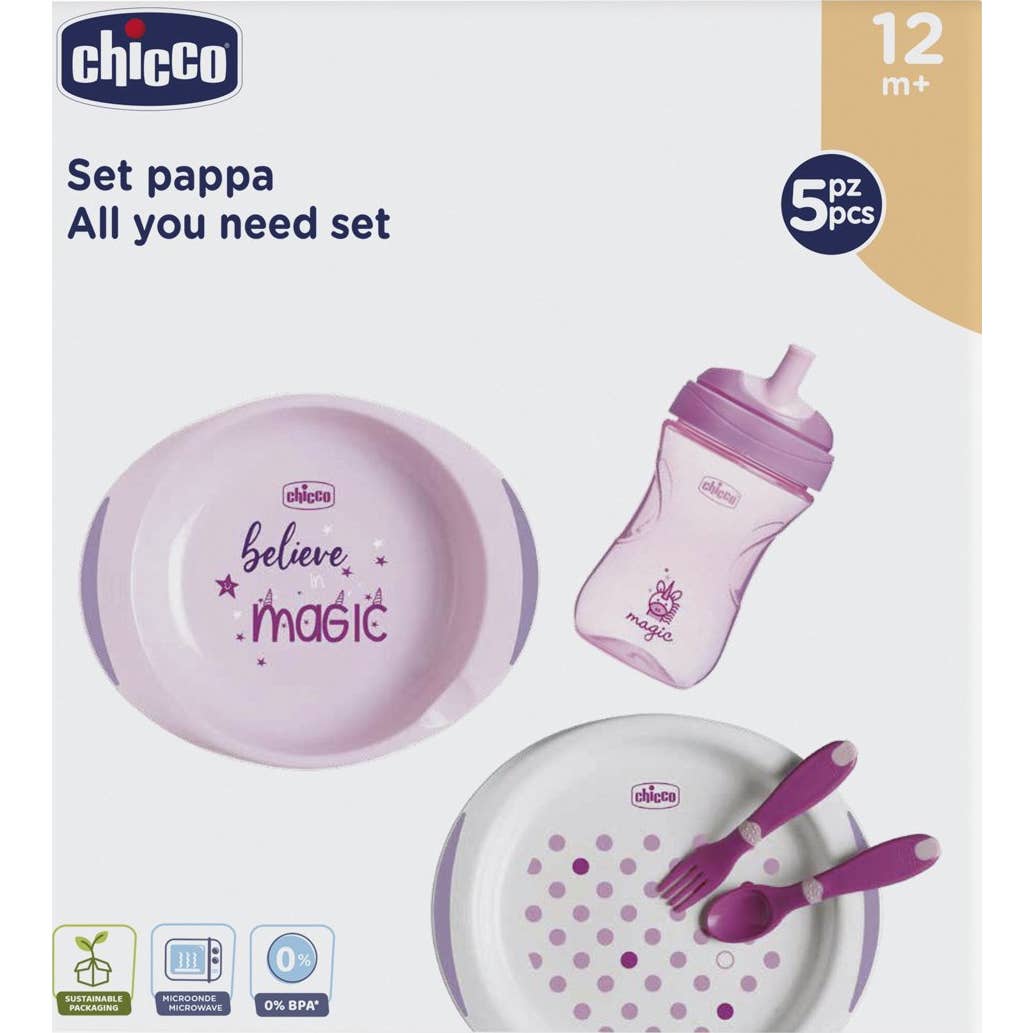 Chicco Set Completo Comida Rosa 12m+