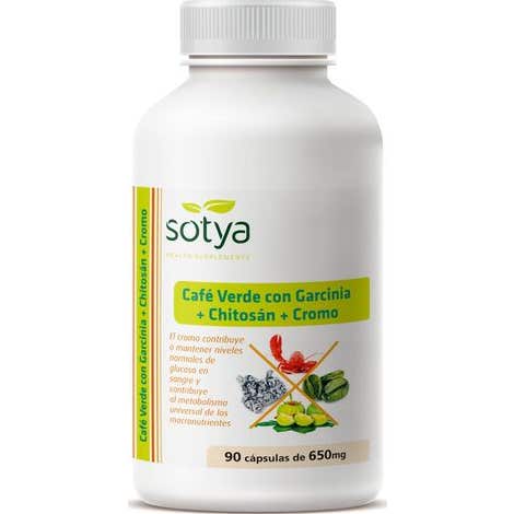 Sotya café verde + garcinia + chitosán + cromo 650 mg 90 cápsulas