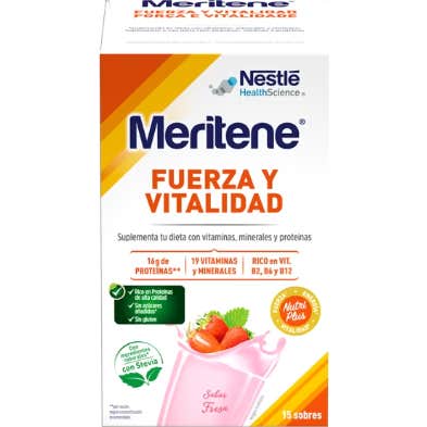 Meritene Fuerza y Vitalidad Fresa 15 Sobres