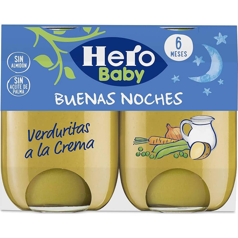 Hero Baby Buenas Noches Verduritas a la Crema 2x190 gr