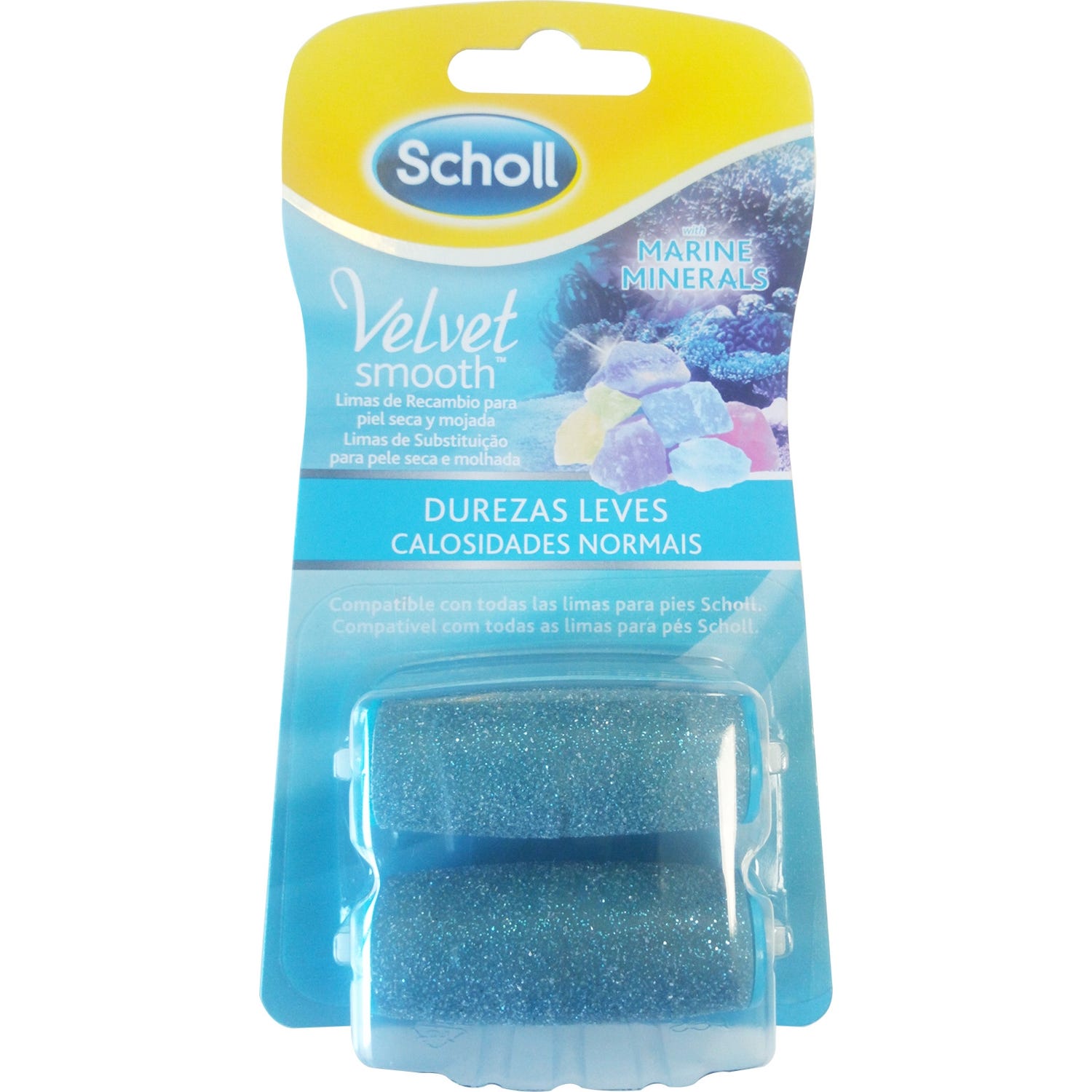 Scholl Velvet Smooth Minerales Marinos cabezales recambio de durezas leves 2uds