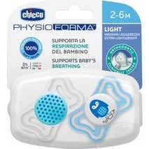 Chicco Chupete Silicona Physio Light Ortodontico Azul 2-6 M 2 U