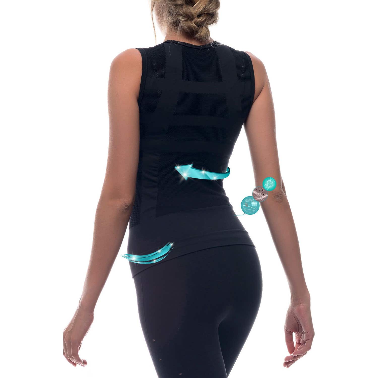 Anaissa Camiseta Deportiva Fibra Emana 3D Namasté Negro S-M 1ud