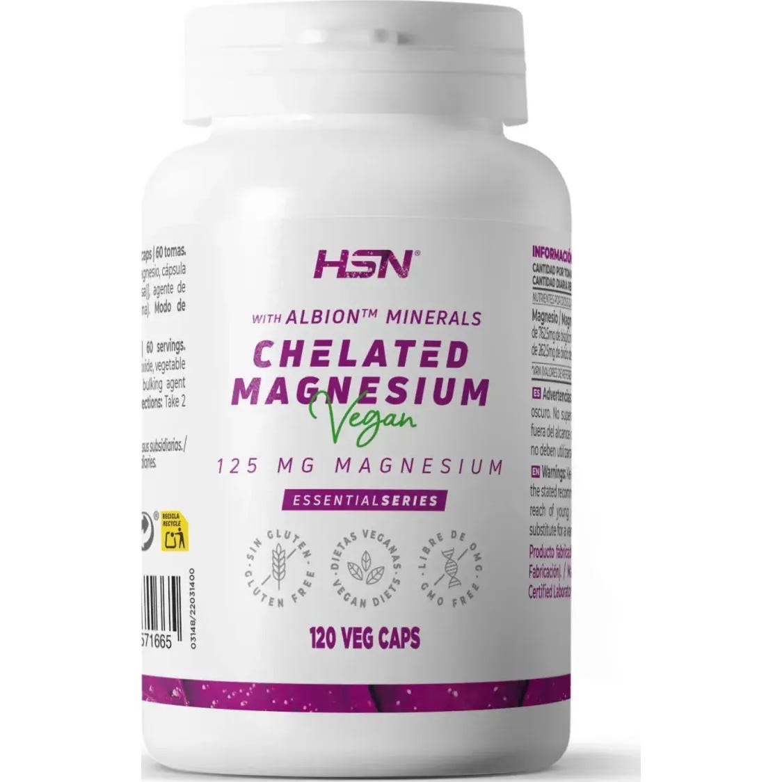 HSN Bisglicinato de Magnesio Albion™ 125mg Magnesio 120vcaps