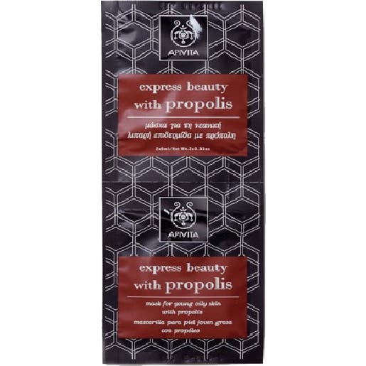 Apivita Express Beauty Mascarilla Piel grasa y Joven 2 X8 ml