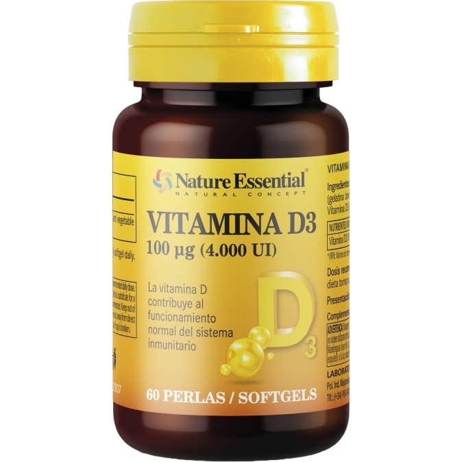 Nature Essential Vitamina D3 100 Mcg (4000 U.i) 60 Comprimidos De 100Μg - Imagen 2