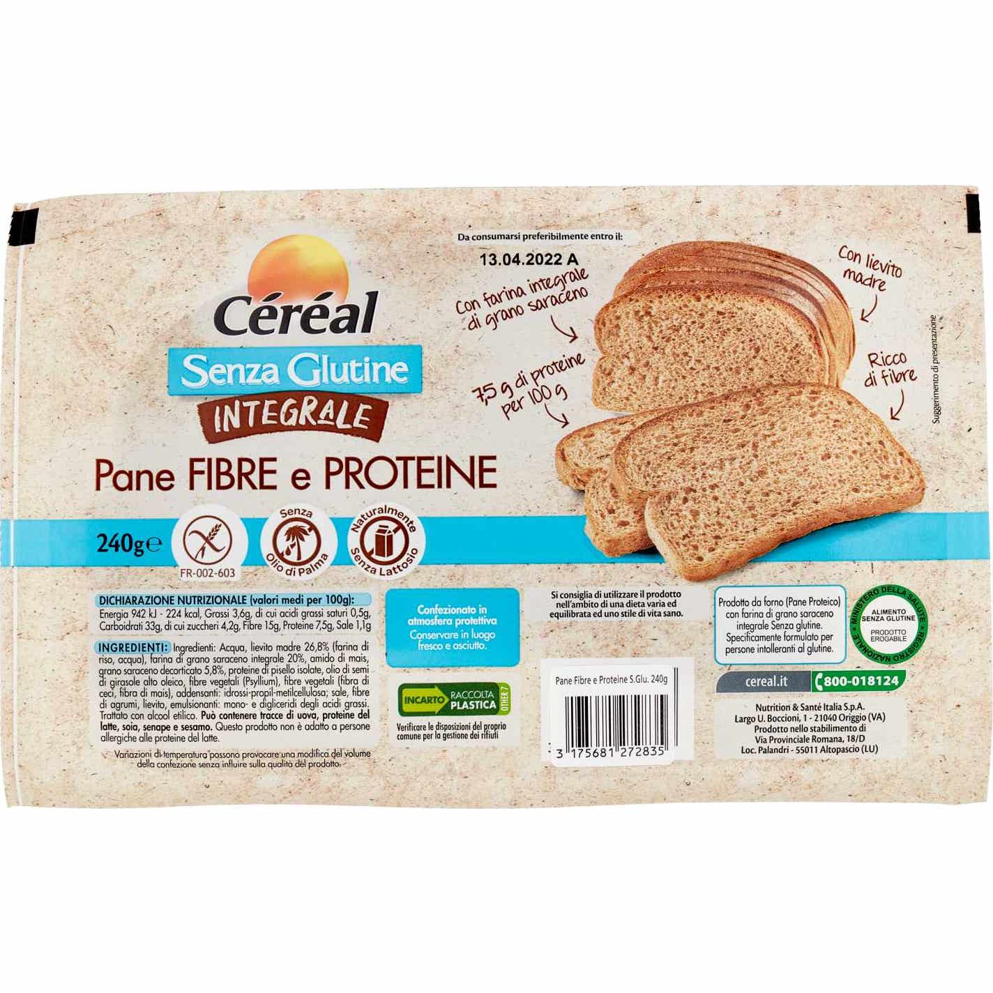 Céréal Pan Fibra Proteica Sin Gluten 240g