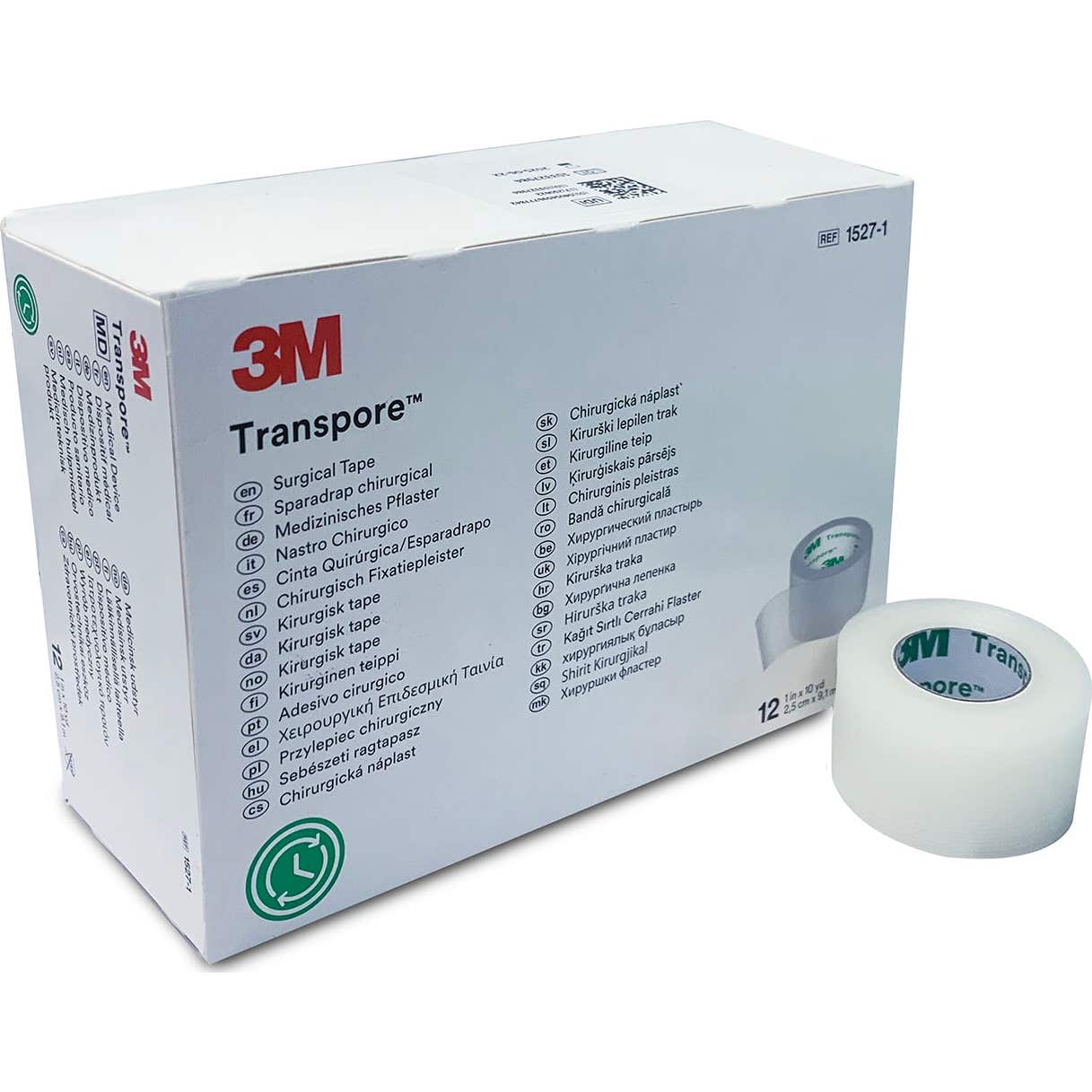 3M Transpore Esparadrapo 2.5cmx9.14m 12uds