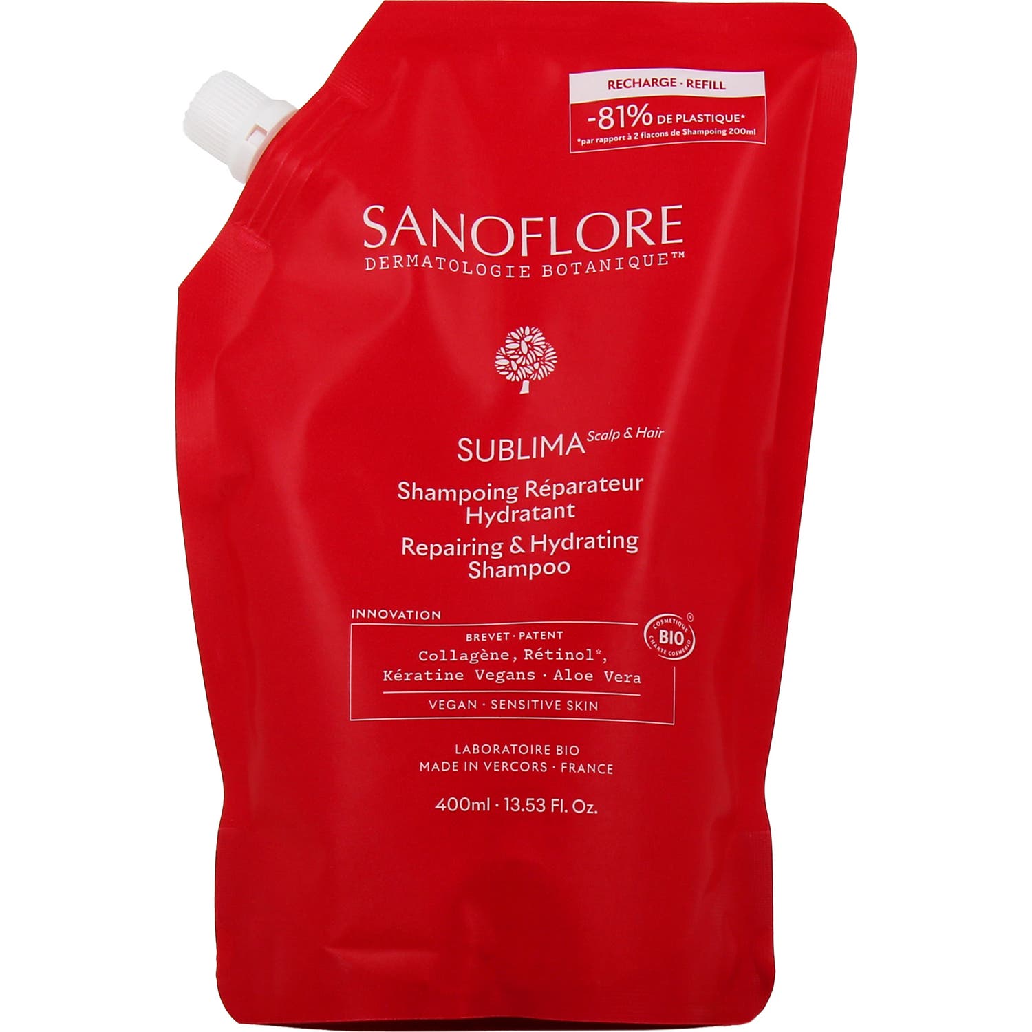 Sanoflore Sublima Champú Reparador Hidratante Recarga 400 ml