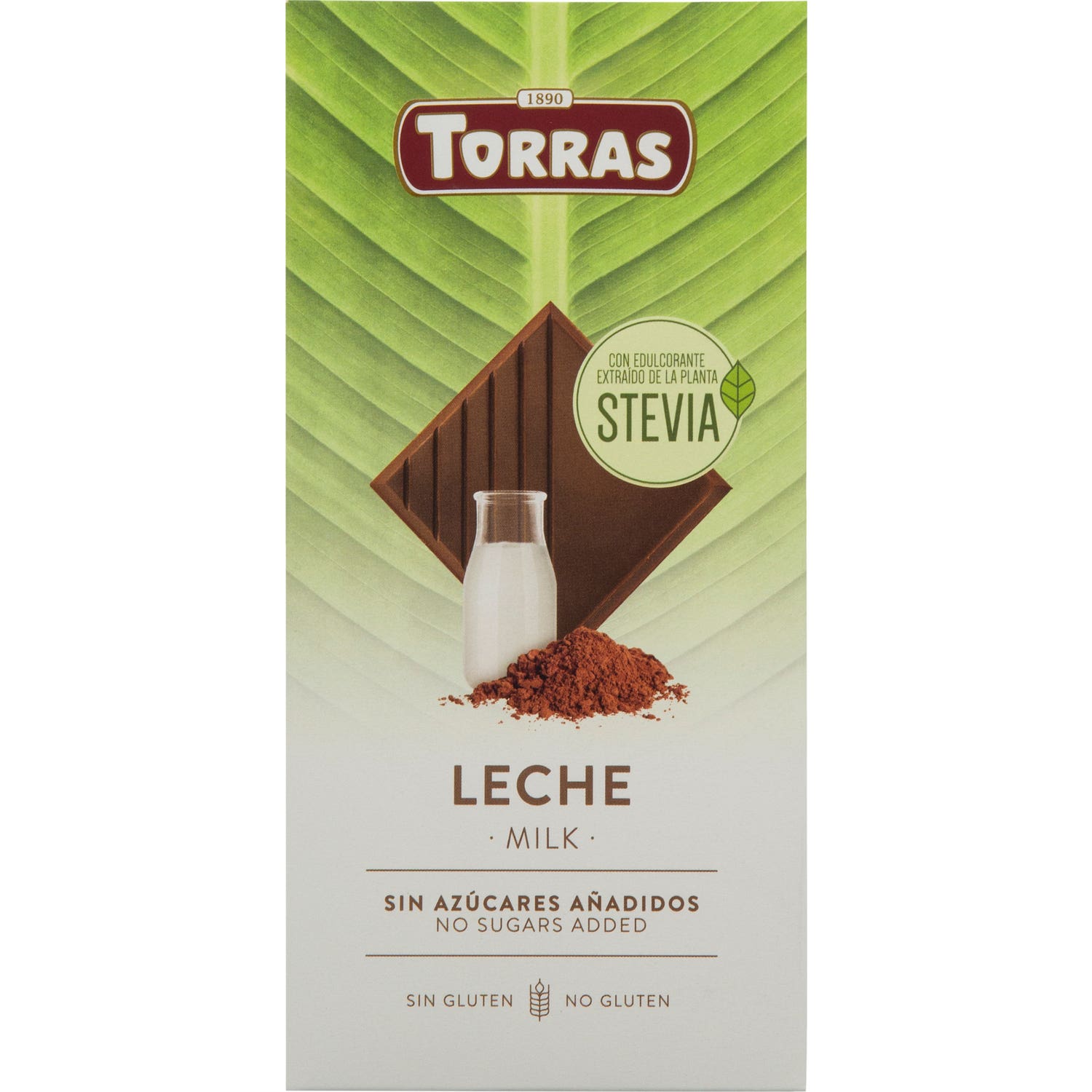 Torras Chocolate Leche con Stevia sin Gluten 75g