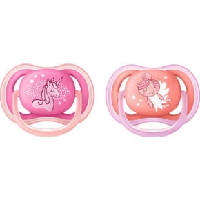 Avent Pack Chupetes Ultra Air Unicornio y Hada 6-18 M 2 uds