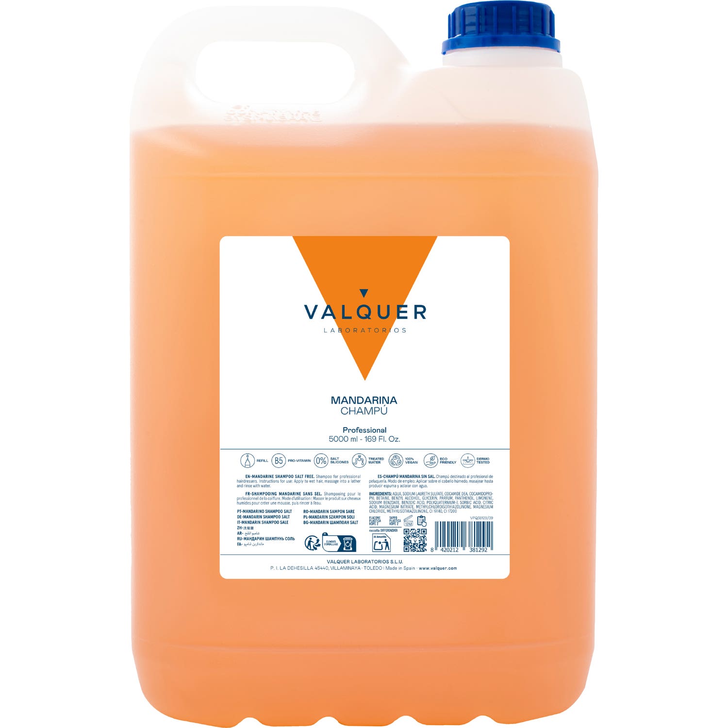 Valquer Champu Mandarina Sin Sal 5000 Ml