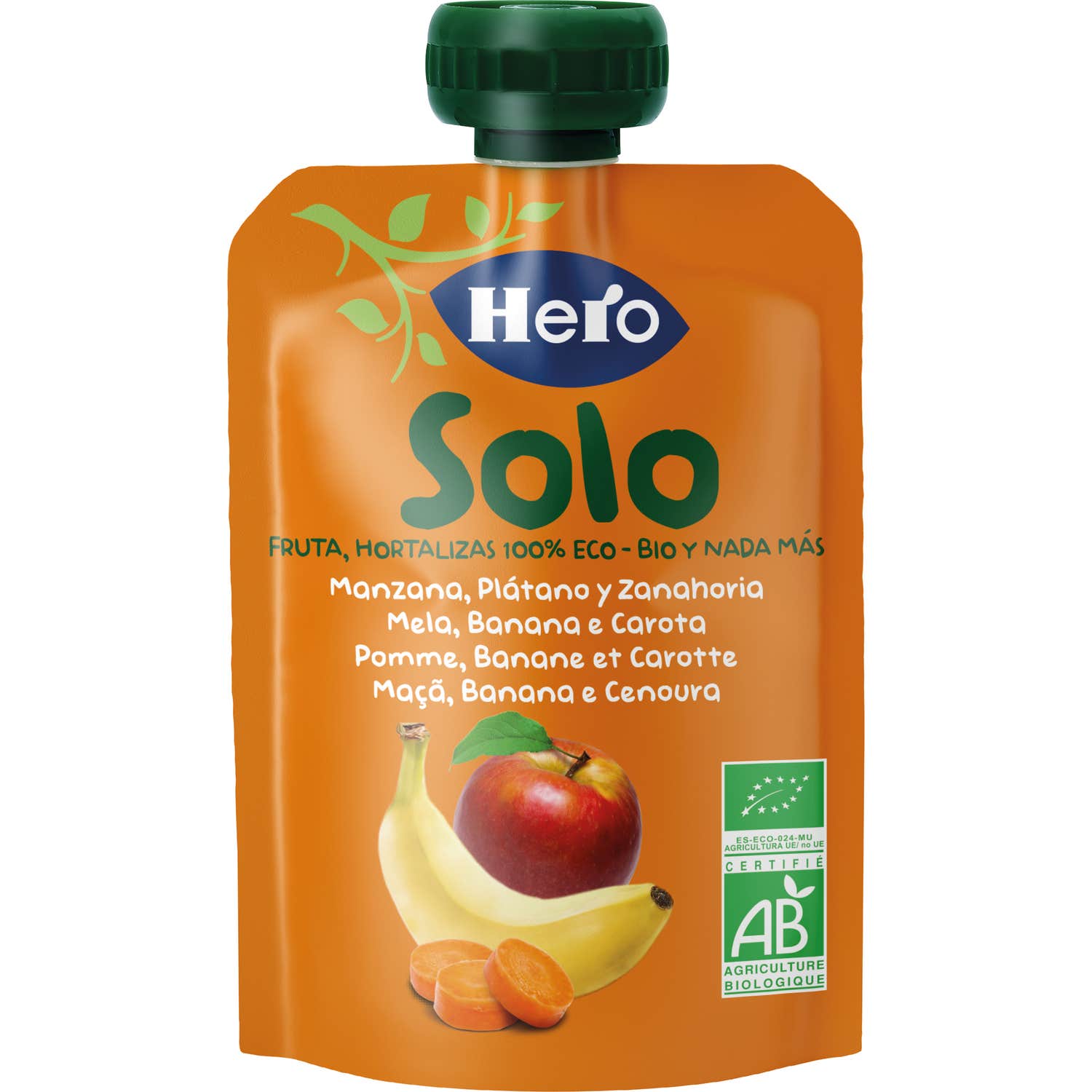 Hero Baby Solo Manzana Platano Y Zanahoria 100g
