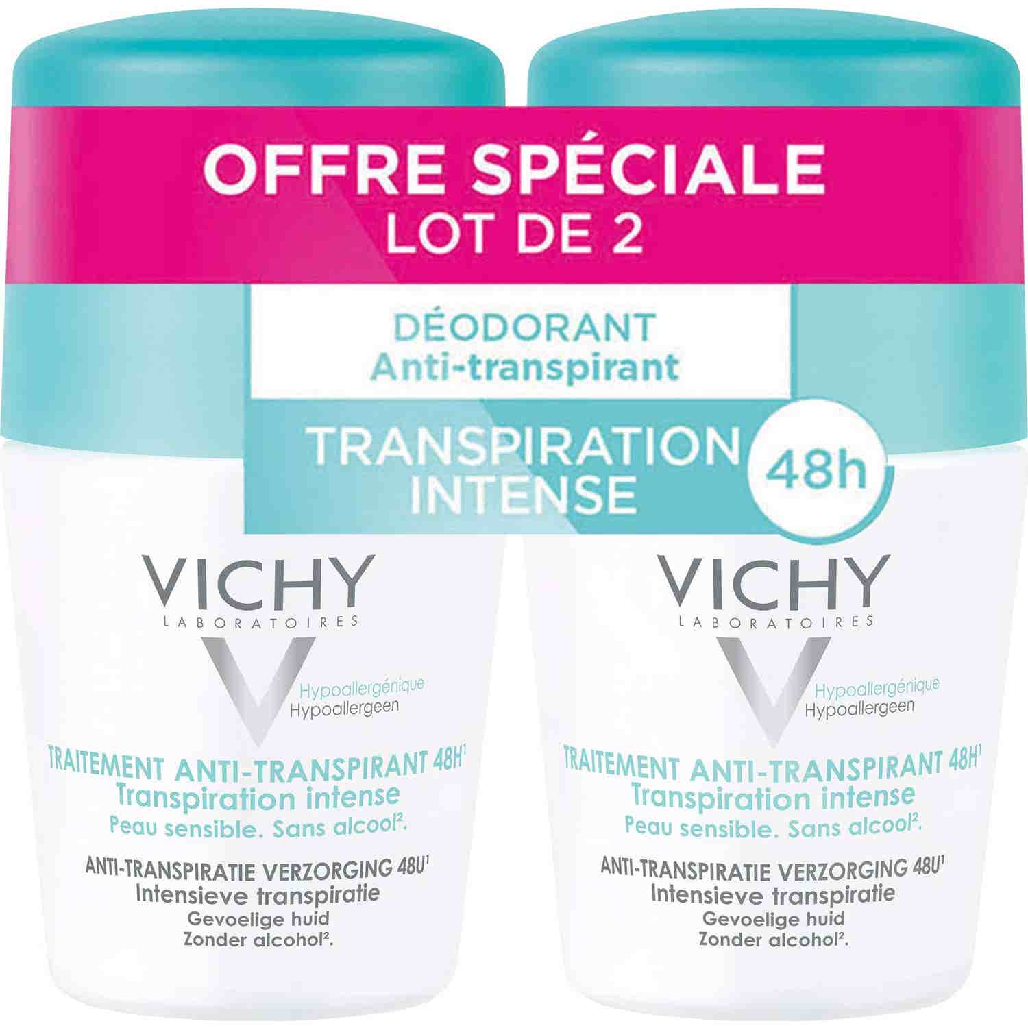 Vichy Tratamiento Antitranspirante 48h Roll-on 2x50ml