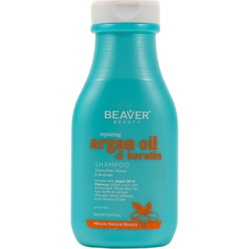 Beaver Argan Oil & Keratin Champú Reparador 60ml