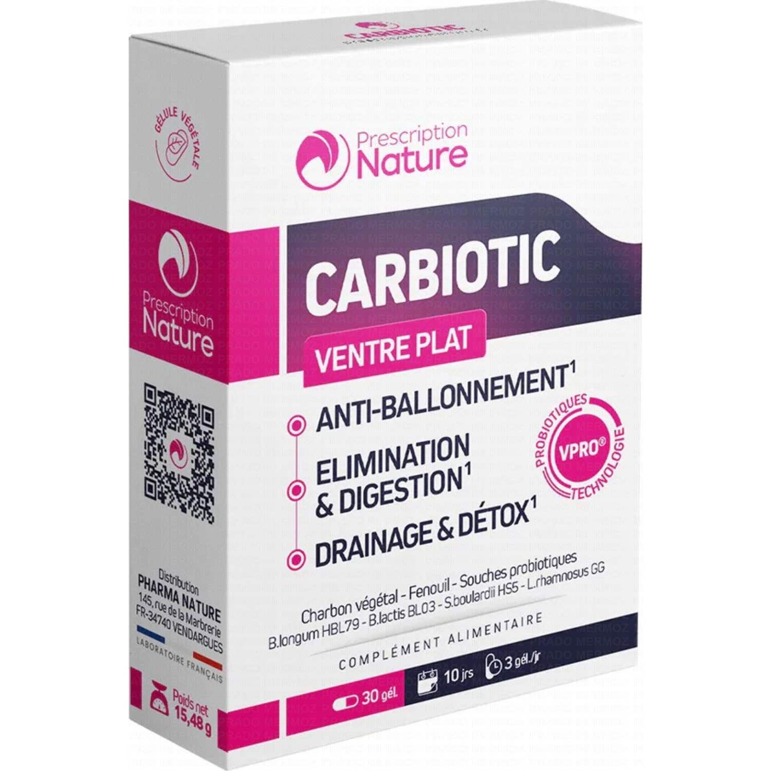 Prescription Nature Carbiotic Vientre Plano 30 Perlas | Natural Doctor