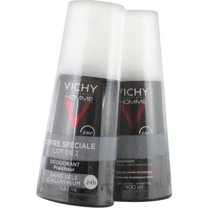 Vichy Homme Desodorante 24h Ultrafresco Spray 2x100ml