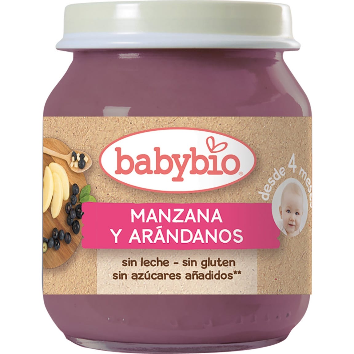 BabybioTarrito Ecológico De Manzana Y Arándanos130g