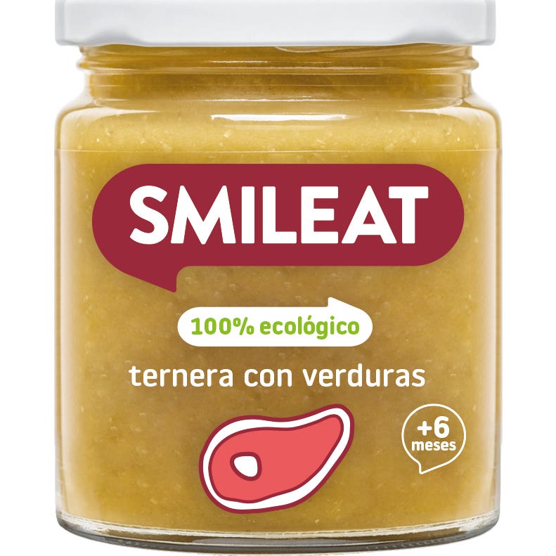 Smileat Tarrito Ecológico de Ternera con Verduras 230g