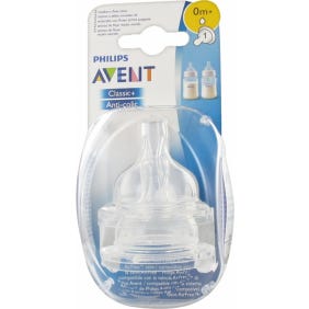 Avent Pack Tetinas Classic+ Silicona Flujo Recién Nacido 0 M+ 2 uds