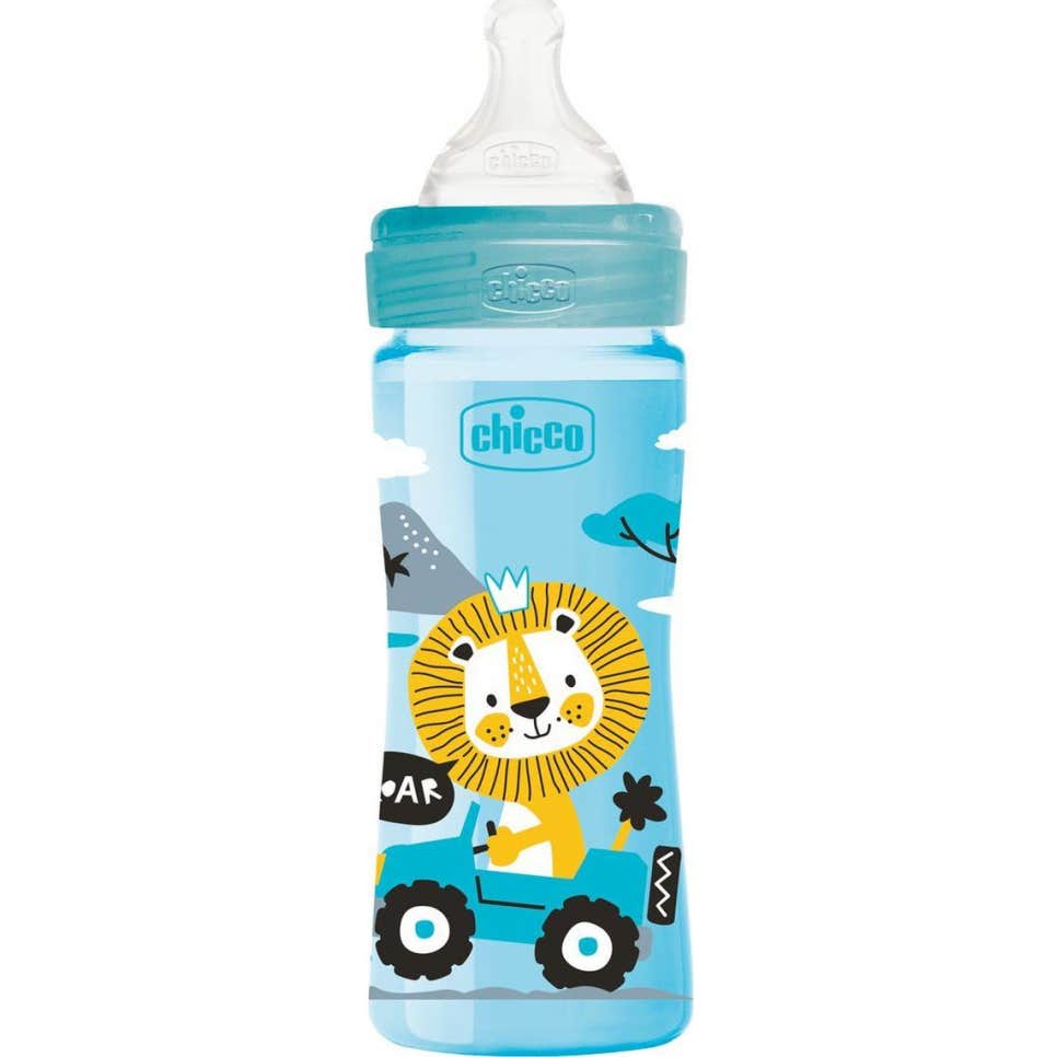 Chicco Biberão Well Being Silicone Selva Azul 250ml 1 Unidade