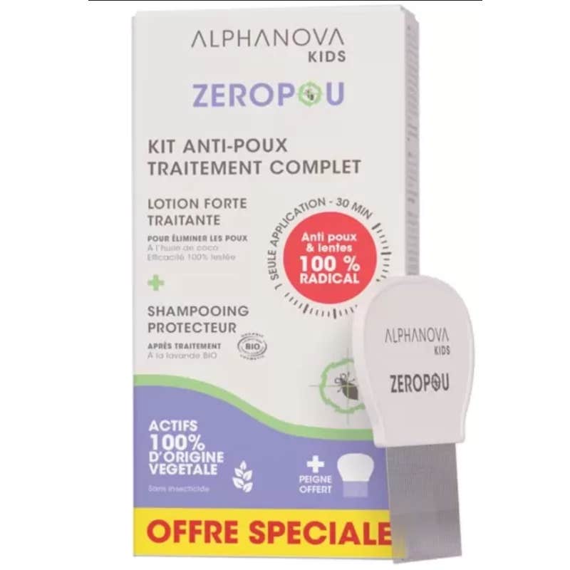 Alphanova Kids Zeropou Kit Antipiojos Loción + Champú