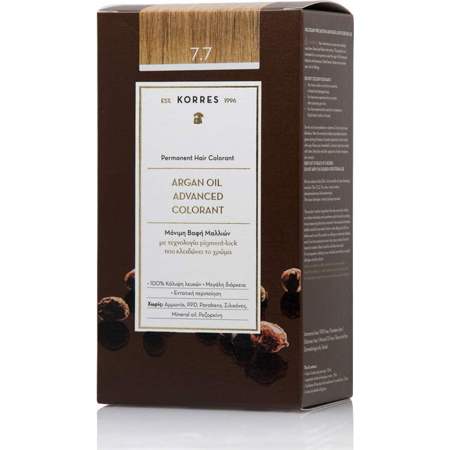 'Korres Huile d''Argan Coloration 7.7 Blond Marrón 50ml'