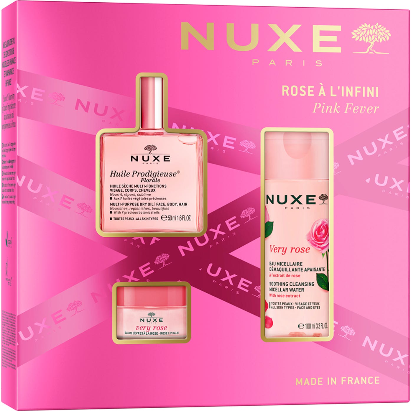 Nuxe Cofre Best Seller Floral - Huile Prodigieuse+ Agua Micelar+ Bálsamo Labios