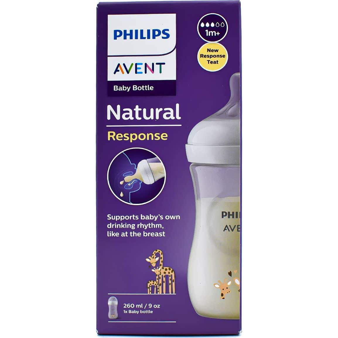 Philips Avent Biberón SCY903/66 Natural Girafa 260ml