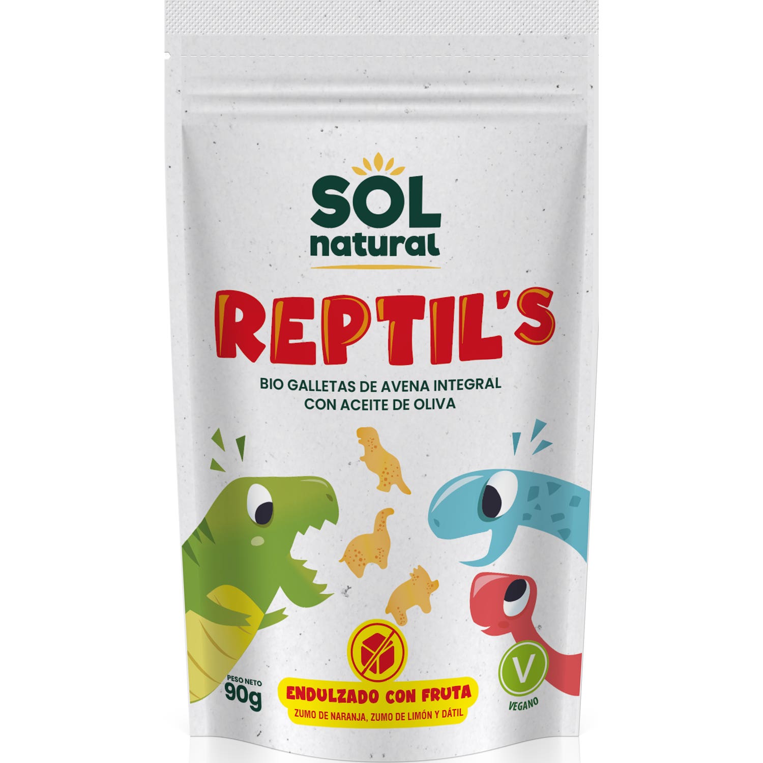 'Sol Natural Reptil''s Bio Galletas Avena Integral y Fruta 90g'