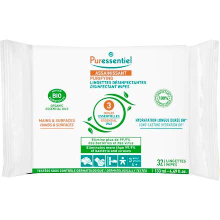 Puressentiel Toallitas Desinfectantes Manos Superficies 32 uds