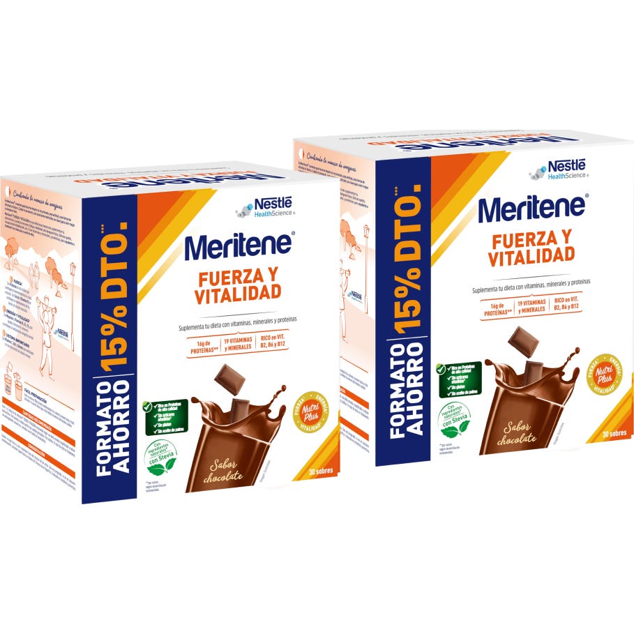 Meritene Fuerza y Vitalidad Sabor Chocolate 2x30 Sobres