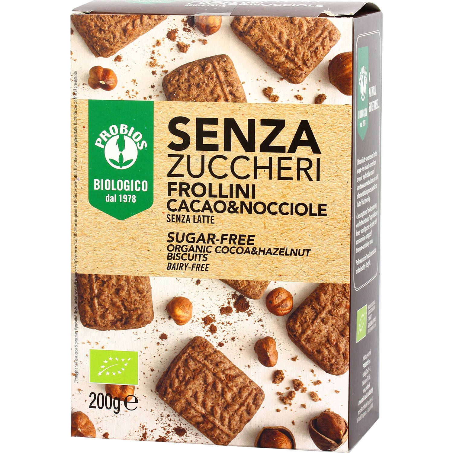 Probios Frollino Cacao y Avellanas sin Azúcar Bio 200g