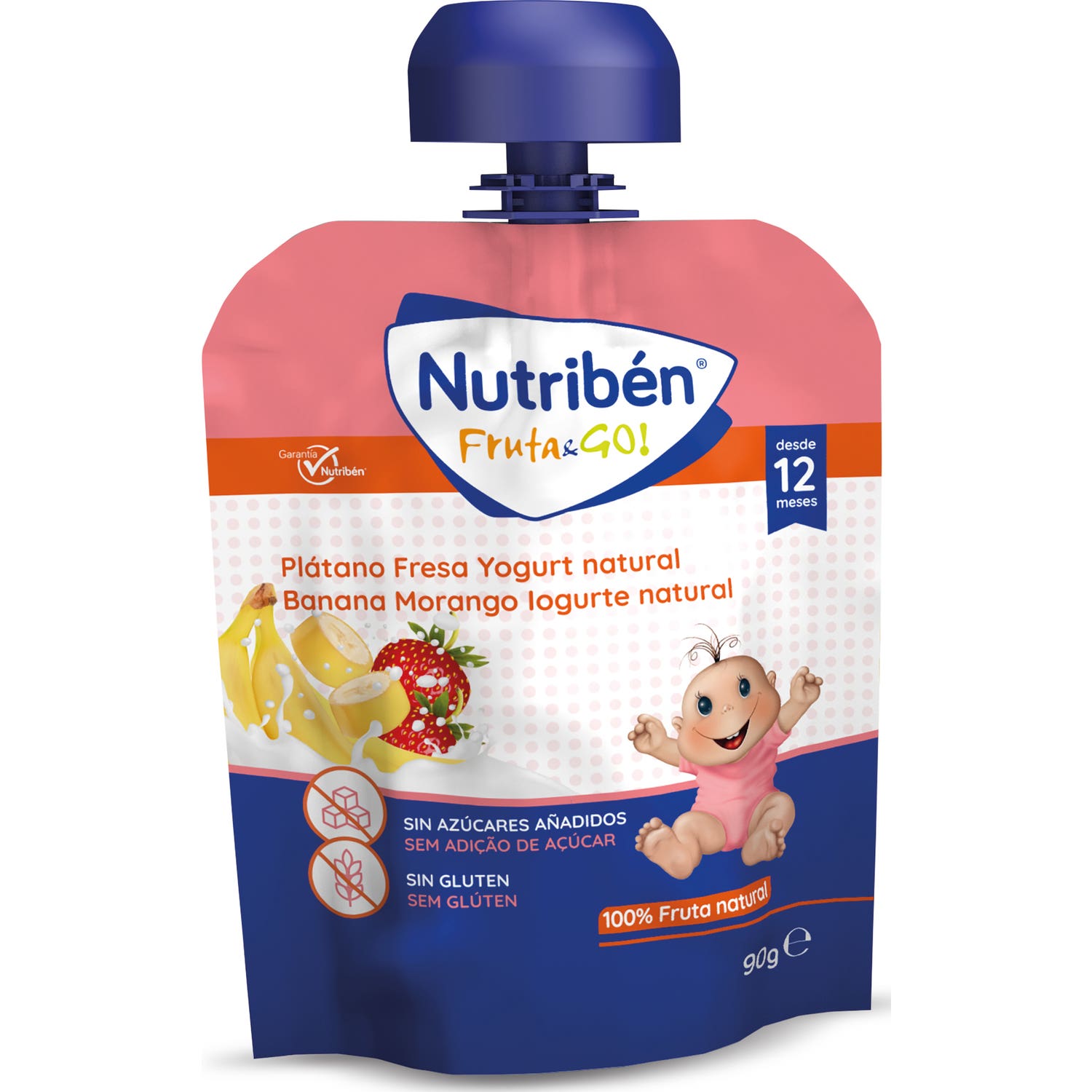 Nutriben Fruta&go Platano Fresa Yogurt 90 G