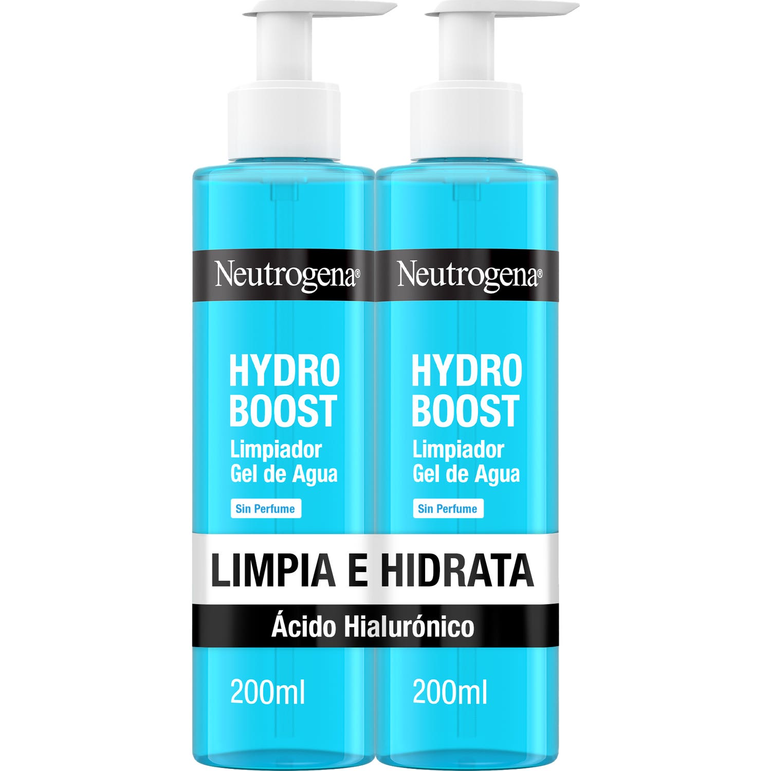 Neutrogena Hydro Boost Limpiador Gel de Agua sin Perfume 2x200ml