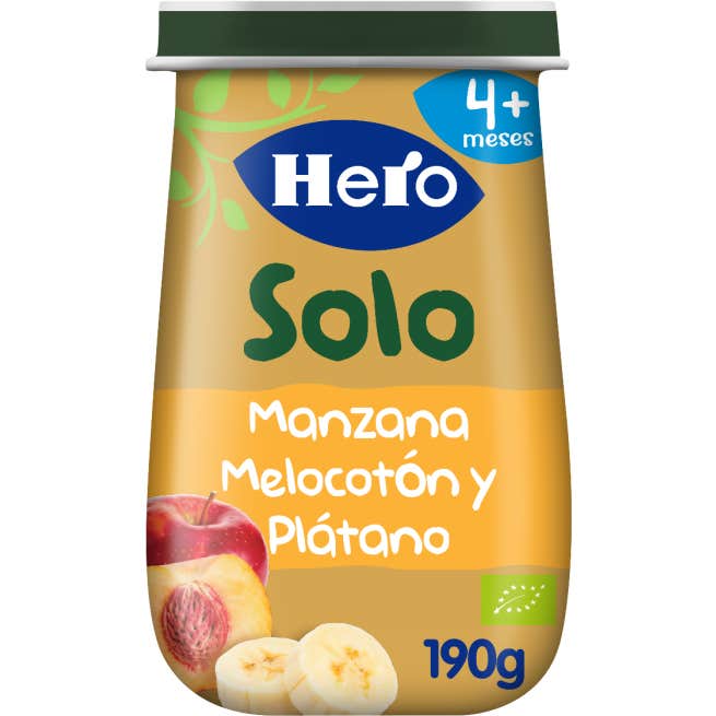 Hero Baby Solo Manzana Melocotón y Plátano 190 g