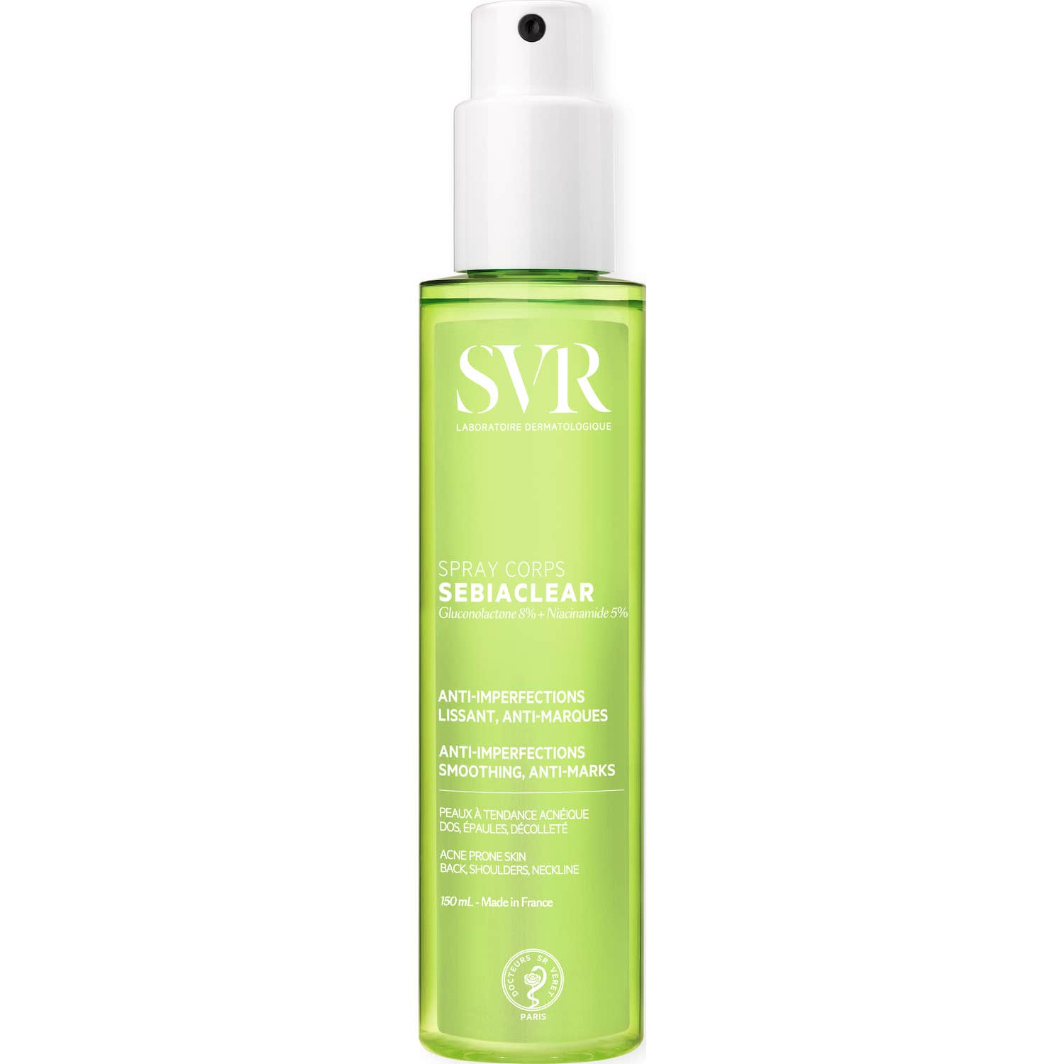SVR Sebiaclear Spray Corps Concentrado Antiimperfecciones Alisador Antimarcas 150ml