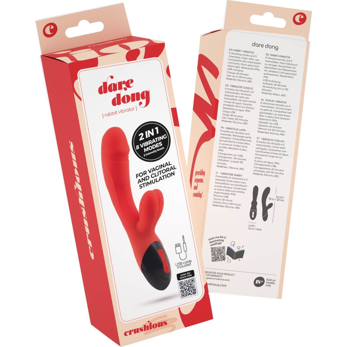 Crushious Dare Dong Vibrador Conejo Recargable 1ud