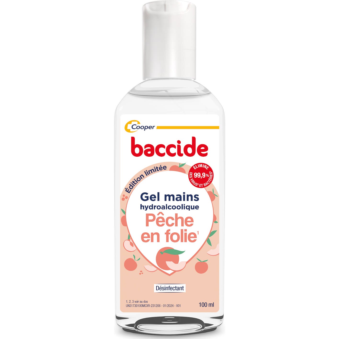 Baccide Gel Mains Désinfectant Pêche 100ml