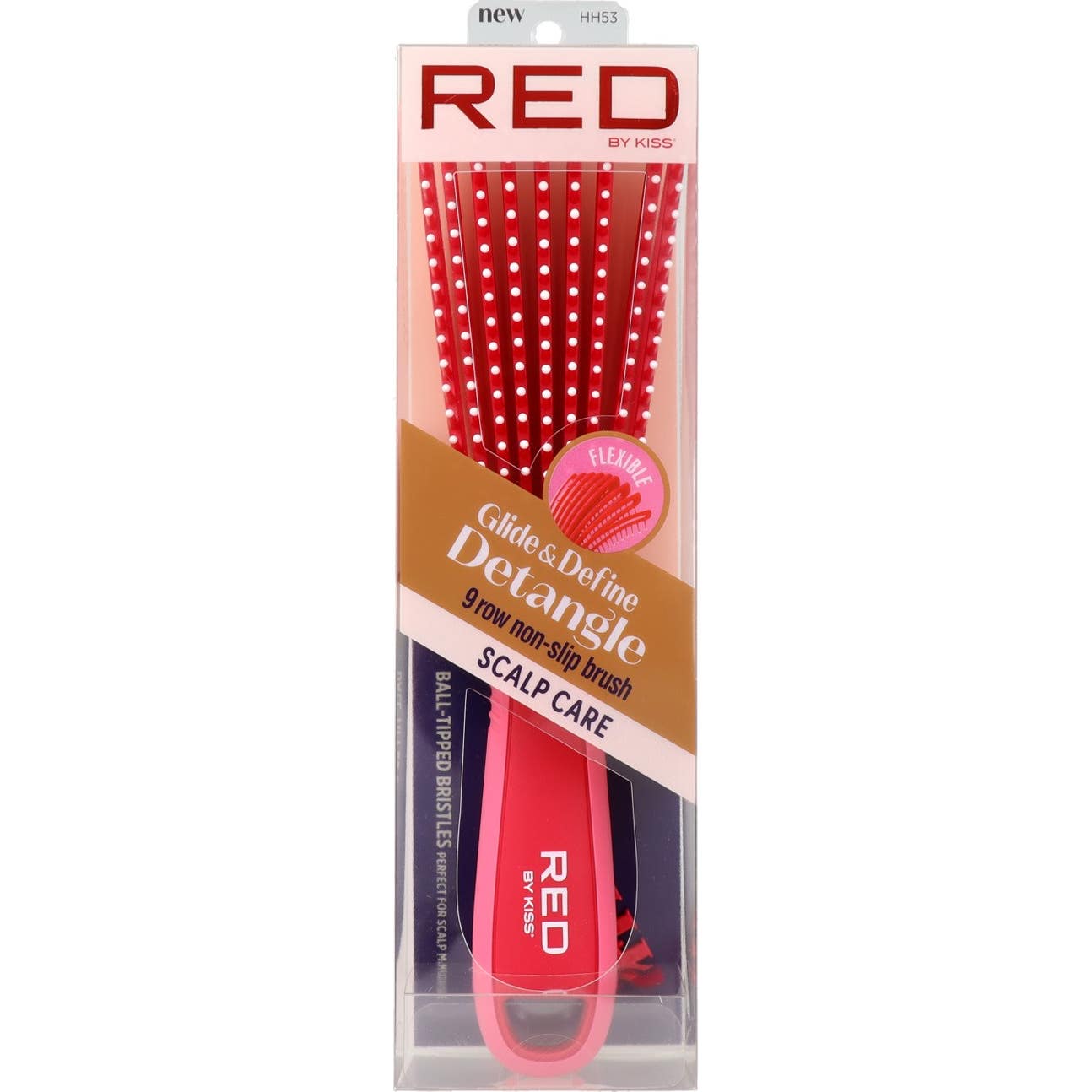 Red By Kiss Glide & Define Detangle Brush Ball Pink 1ud