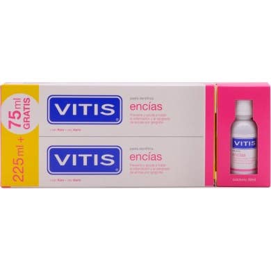 Vitis Encías Dentífrico 2x150 ml + Colutorio 30 ml